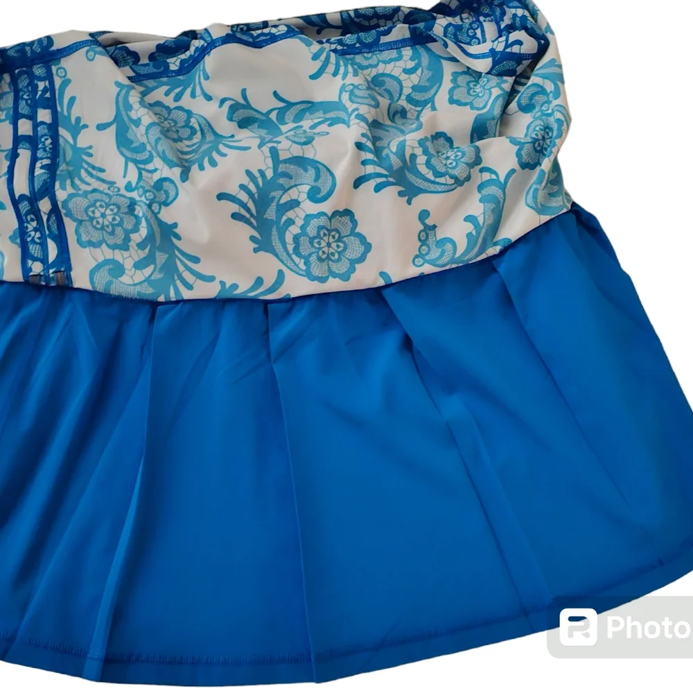 Lululemon Run:Chase Me Skirt Skort Laceoflage Polar Cream Beaming Blue Size 8 - Picture 2 of 5